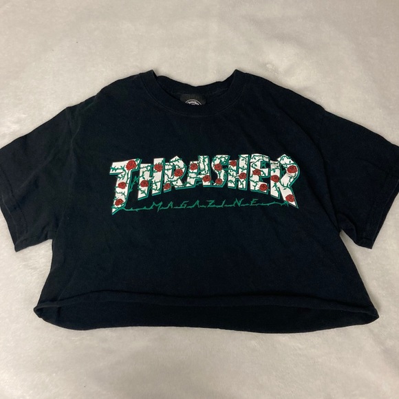 Thrasher Tops - Thrasher crop top T-shirt